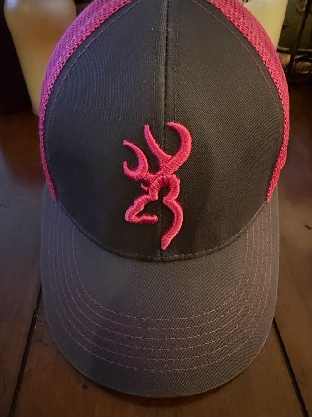 Browning Women's Black Cap with Pink Logo & Mesh